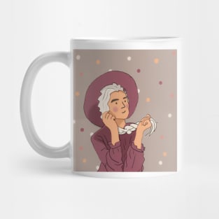 Calm girl with lovely hat Mug